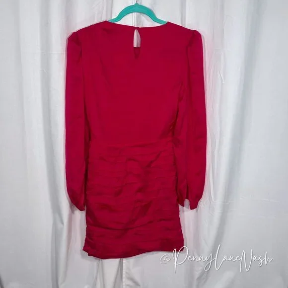 NWT Intermix Jayda Ruched Crepe de Chine Mini Dress
